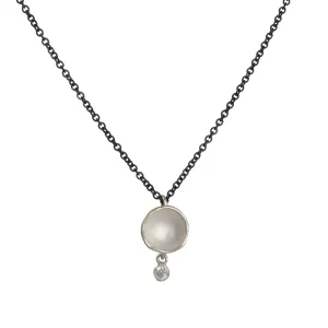 Sarah Richardson - Small Dishy Pod Sterling Necklace with Zircon Drop