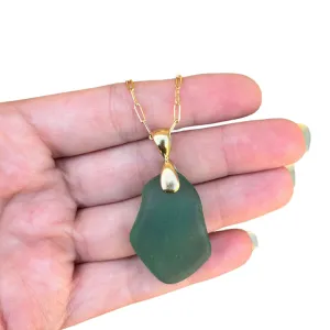 Sea Glass Necklace in Teal