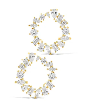 Shania CZ Circle Stud Earrings