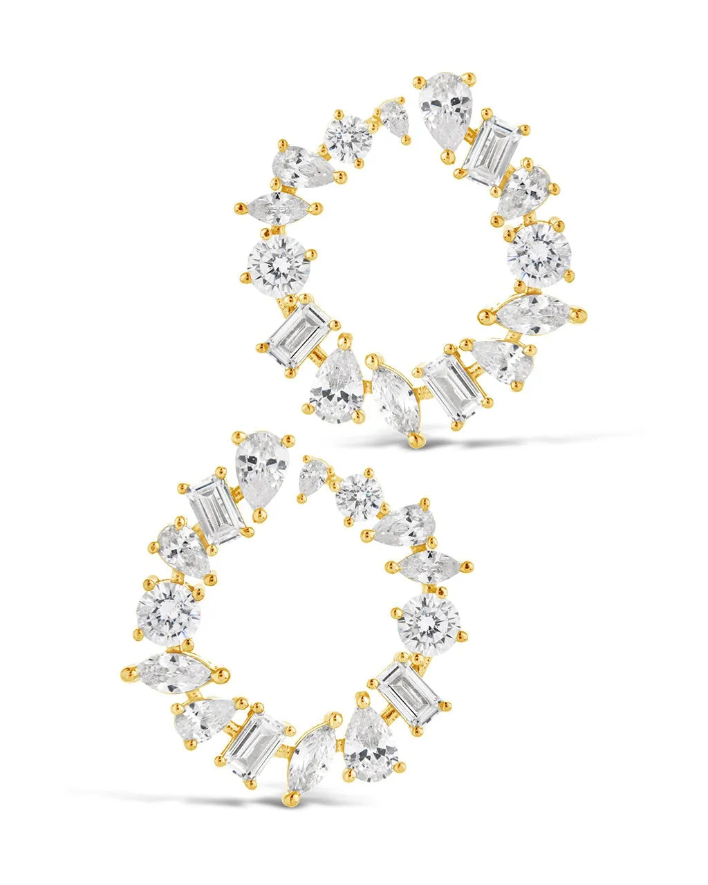 Shania CZ Circle Stud Earrings