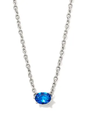 Silver Cailin Pendant Necklace - Blue Violet