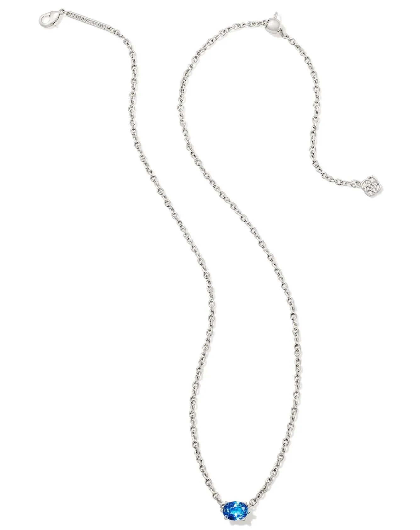 Silver Cailin Pendant Necklace - Blue Violet