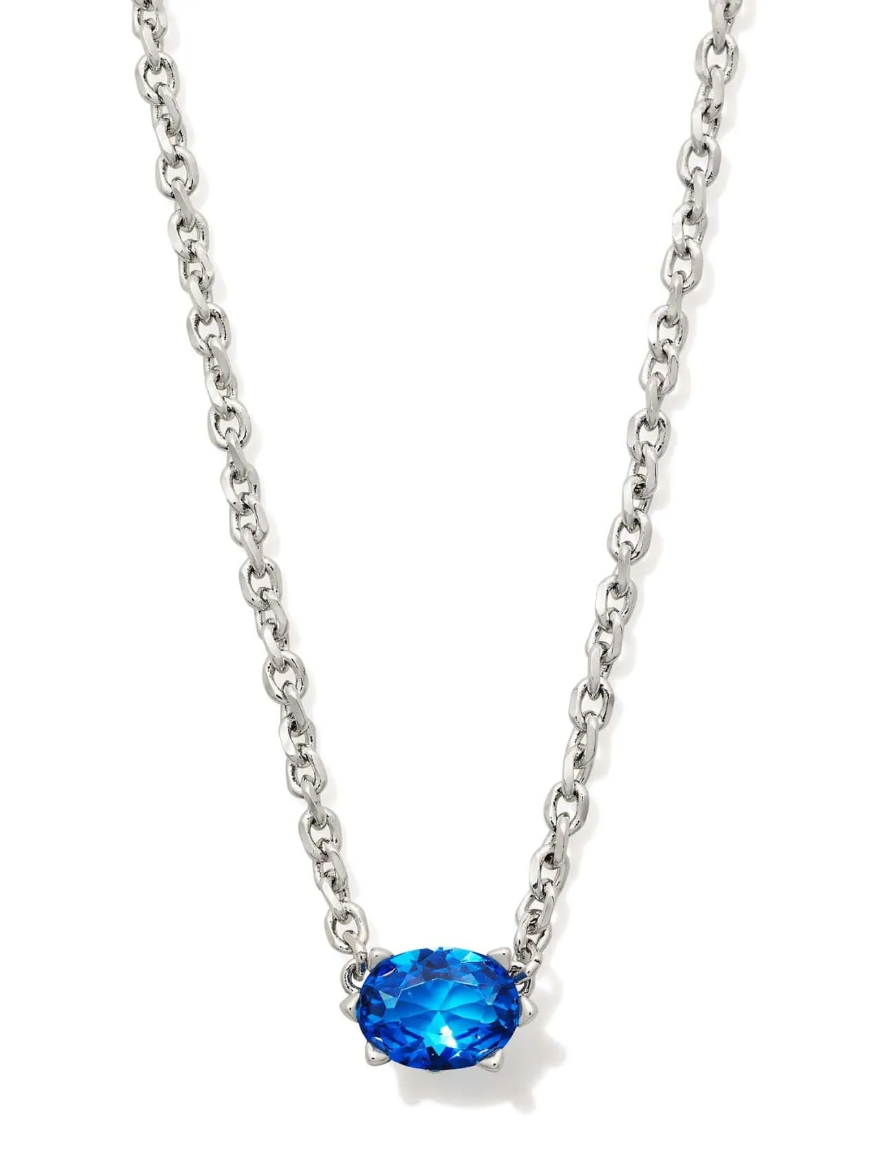 Silver Cailin Pendant Necklace - Blue Violet