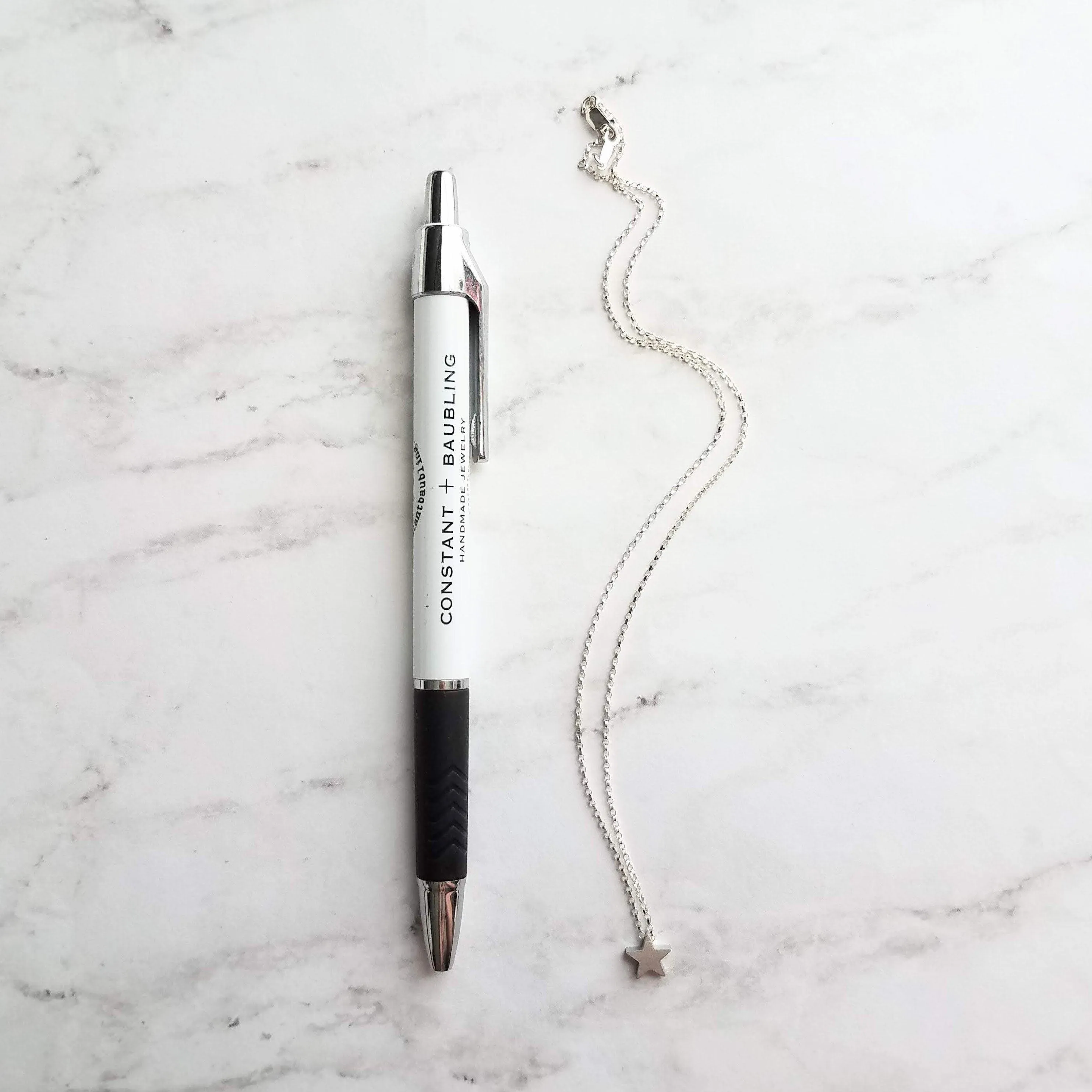 Silver Star Necklace - .925 sterling silver rolo chain/simple minimalist matte rhodium brass small charm pendant - Baby I'm a STAR
