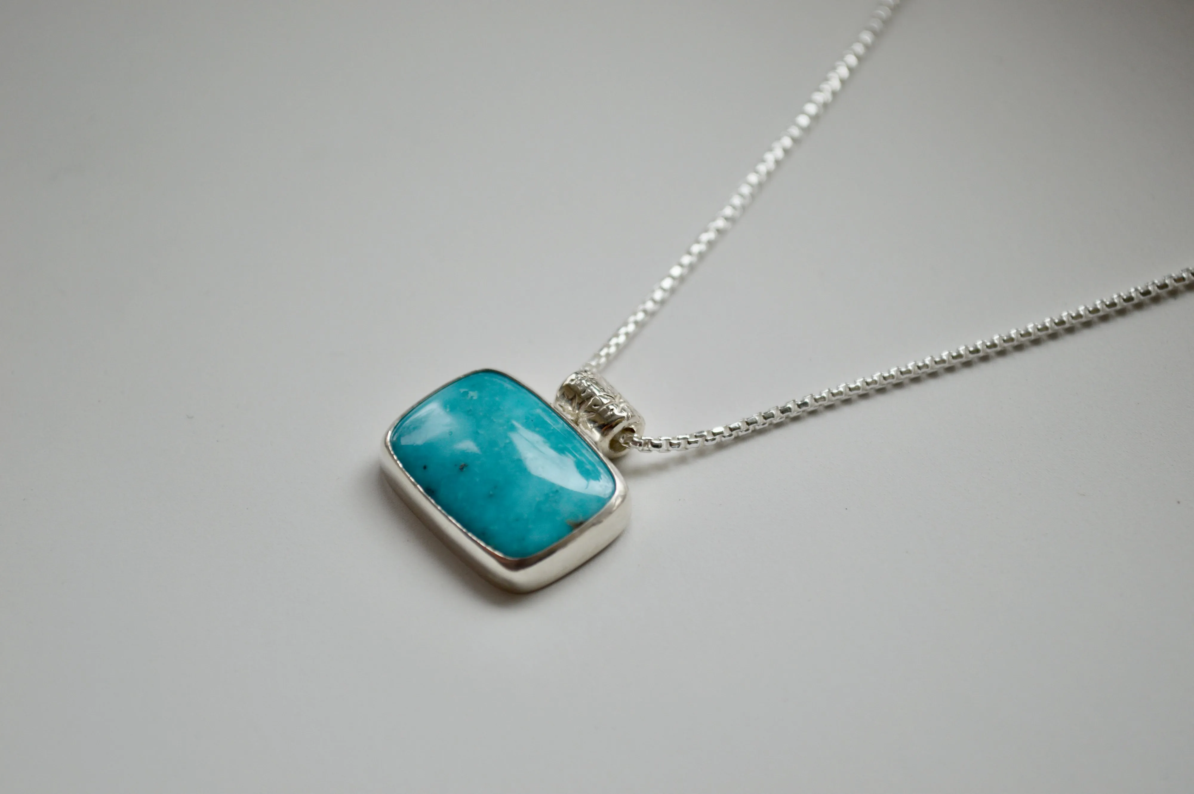 Silver Starry Campitos Turquoise Necklace OOAK