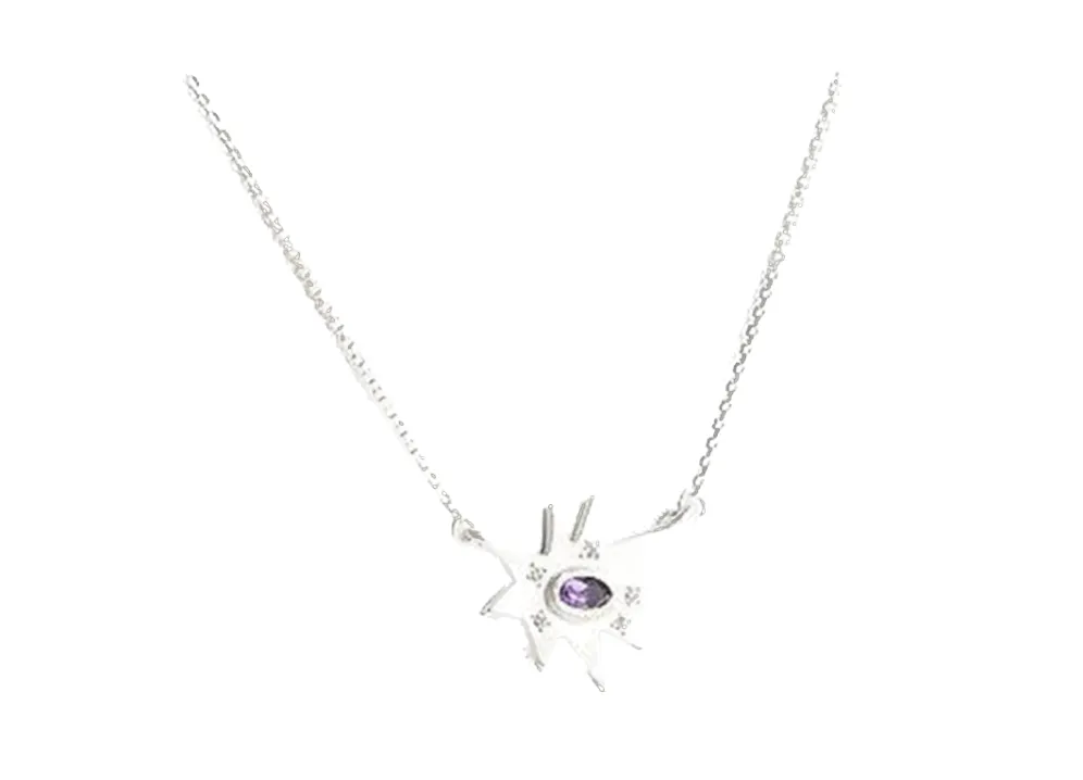 Silver Stellina Necklace: Amethyst- Emily Kuvin