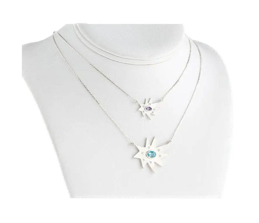Silver Stellina Necklace: Amethyst- Emily Kuvin