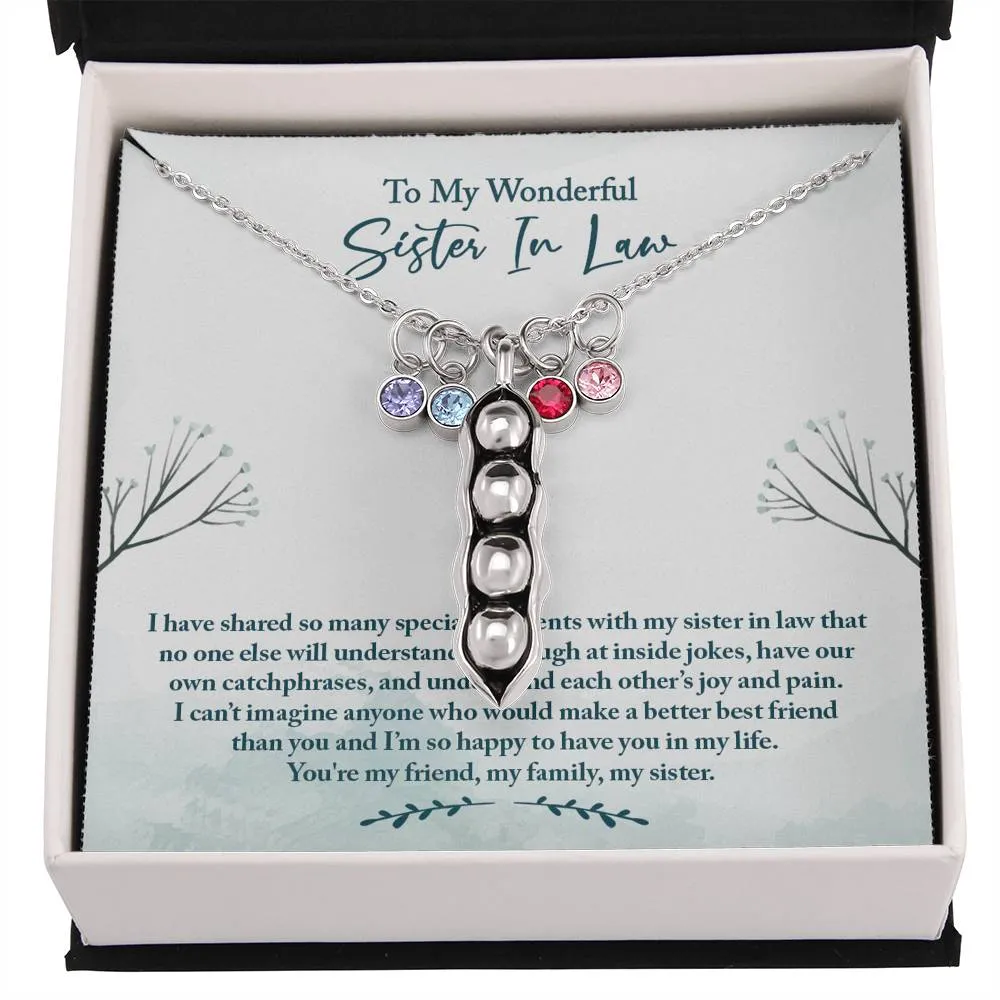 Sister In Law Birthstone Necklace: Sister-In-Law Birthday Gift