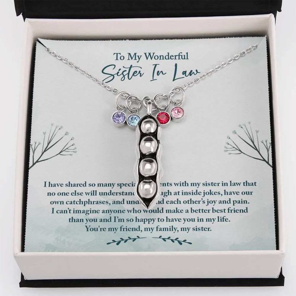 Sister In Law Birthstone Necklace: Sister-In-Law Birthday Gift