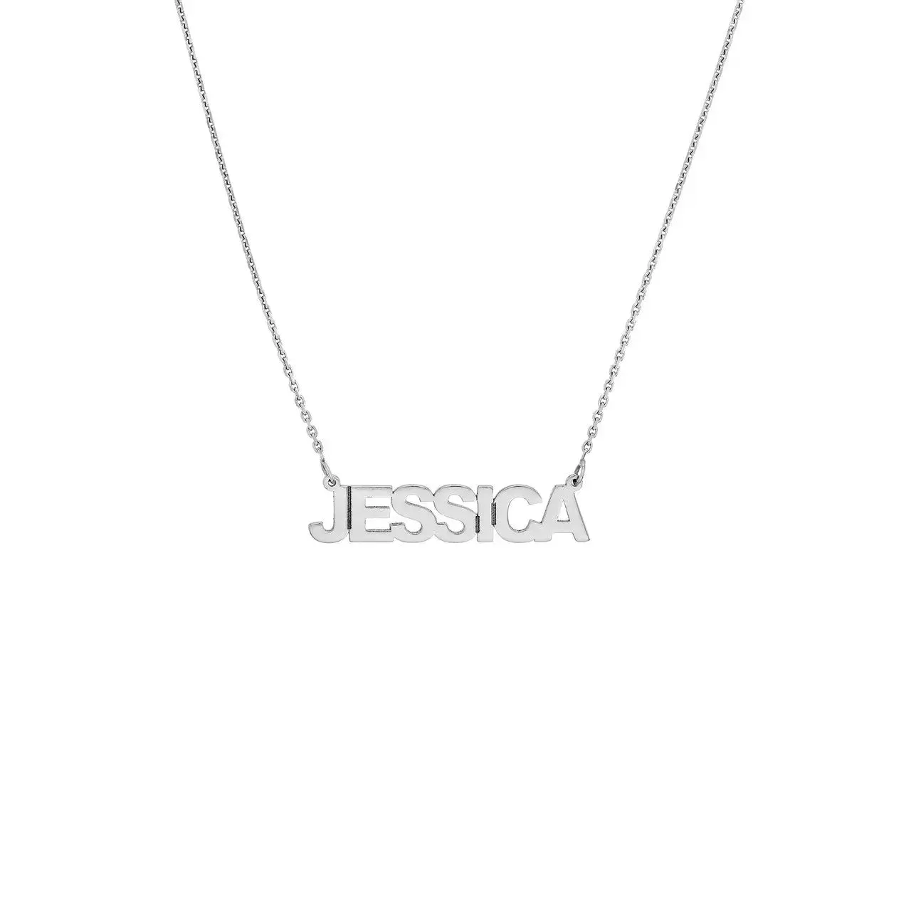 Small Block Nameplate Necklace