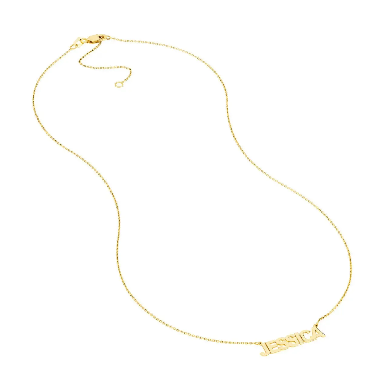 Small Block Nameplate Necklace