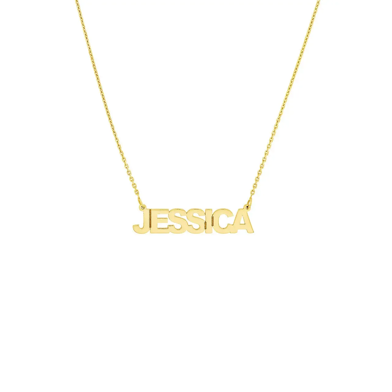 Small Block Nameplate Necklace