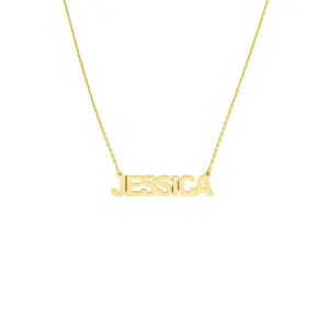 Small Block Nameplate Necklace