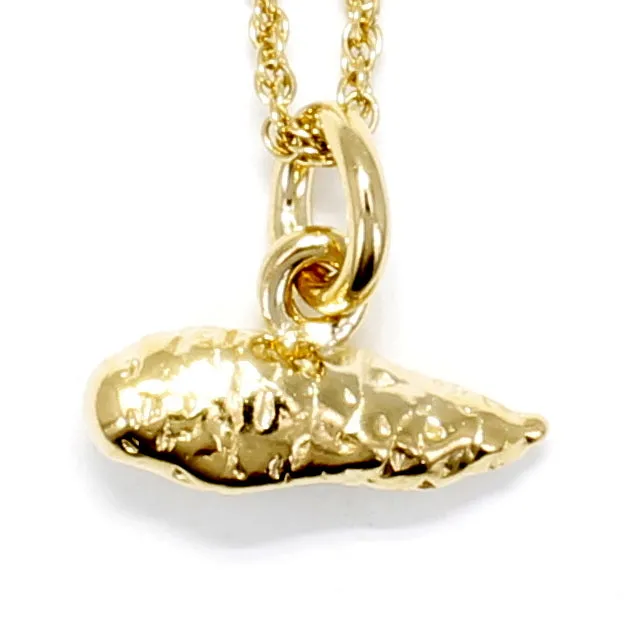 Small Sweet Potato Necklace For Her in 14kt gold vermeil