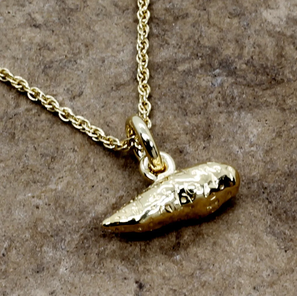 Small Sweet Potato Necklace For Her in 14kt gold vermeil