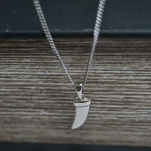 Small tooth -shaped silver pendant for Panzer 60 chain
