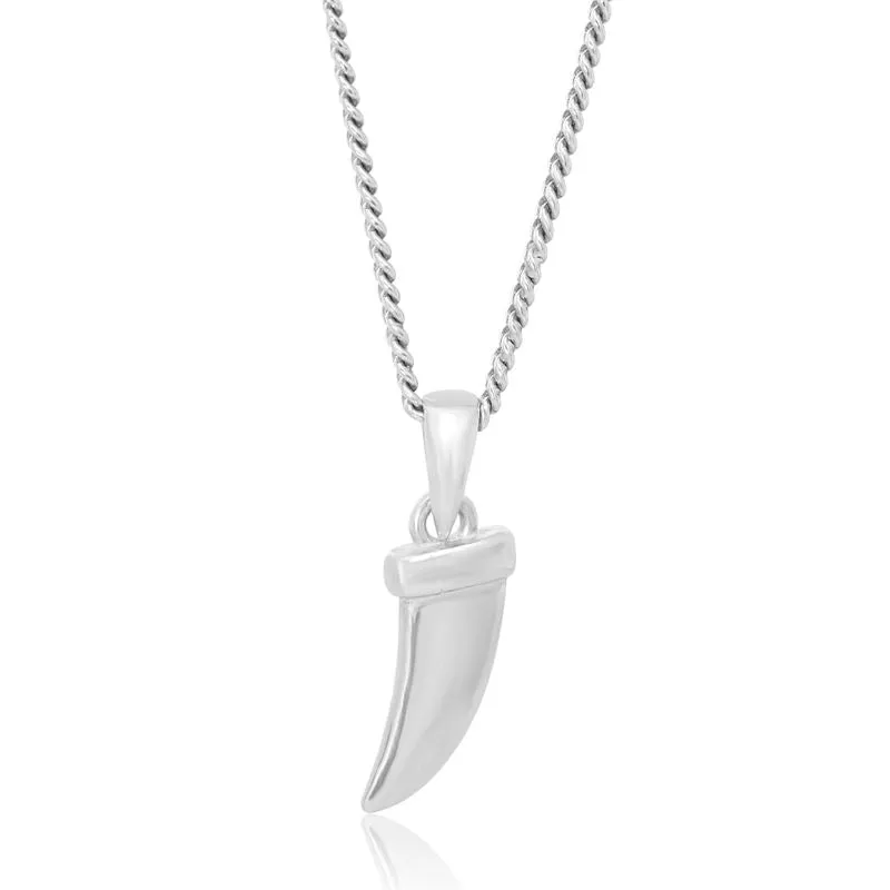 Small tooth -shaped silver pendant for Panzer 60 chain