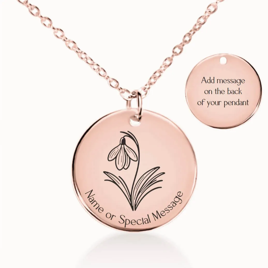 Snowdrop Birth Flower Necklace