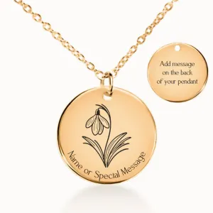 Snowdrop Birth Flower Necklace