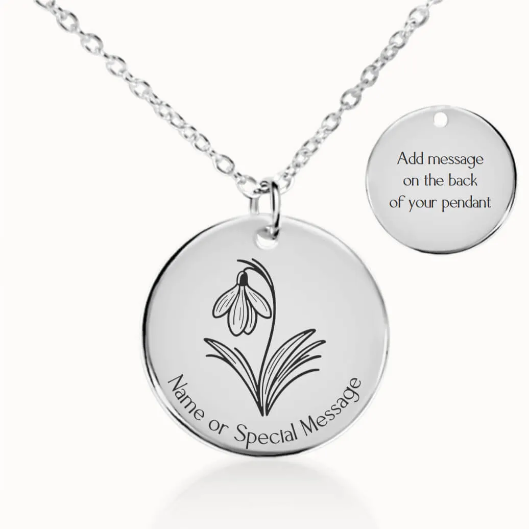 Snowdrop Birth Flower Necklace