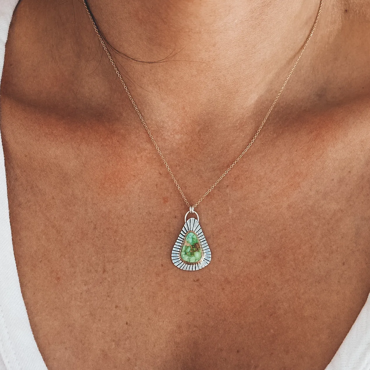 Sonoran Gold Turquoise Necklace #1, Mixed Metals