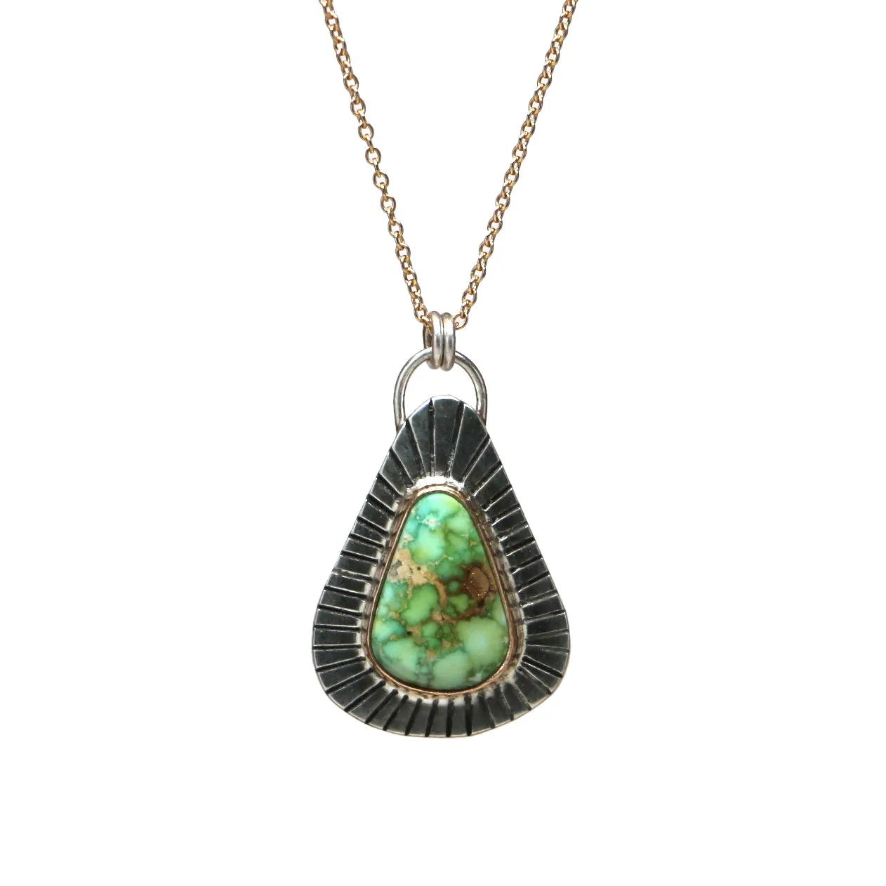 Sonoran Gold Turquoise Necklace #1, Mixed Metals