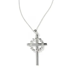 Southern Gates Sterling Silver Scrolling Vine Cross Necklace 18 2 (100081)