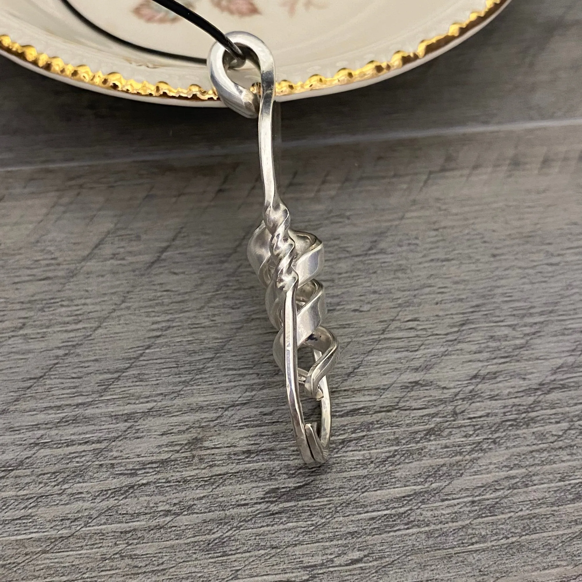 Spiral Recycled Silverware Necklace 'Ascension'