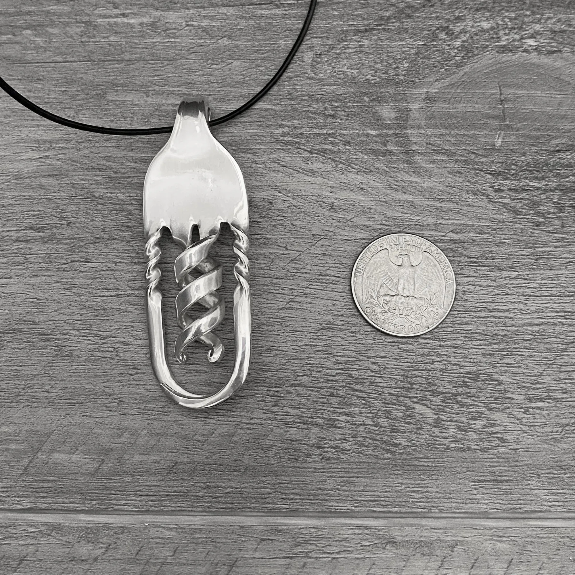 Spiral Recycled Silverware Necklace 'Ascension'