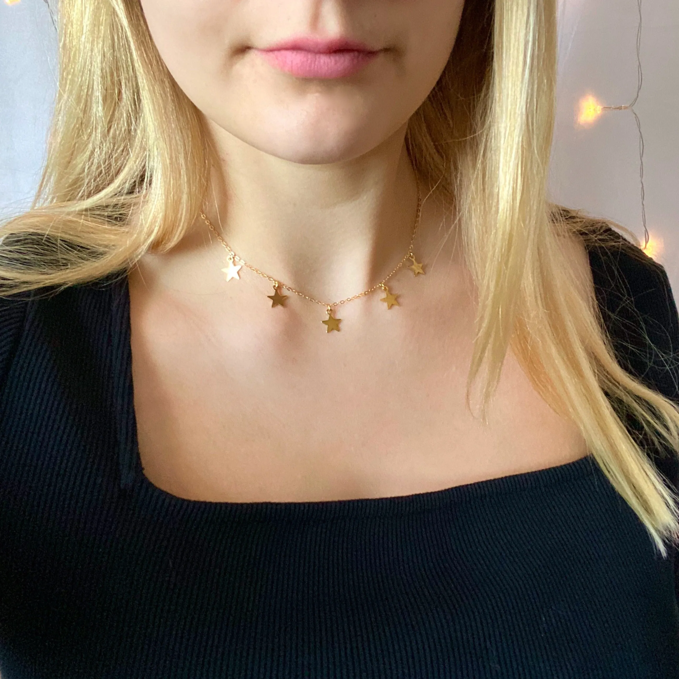 Star Choker 14K Gold Necklace
