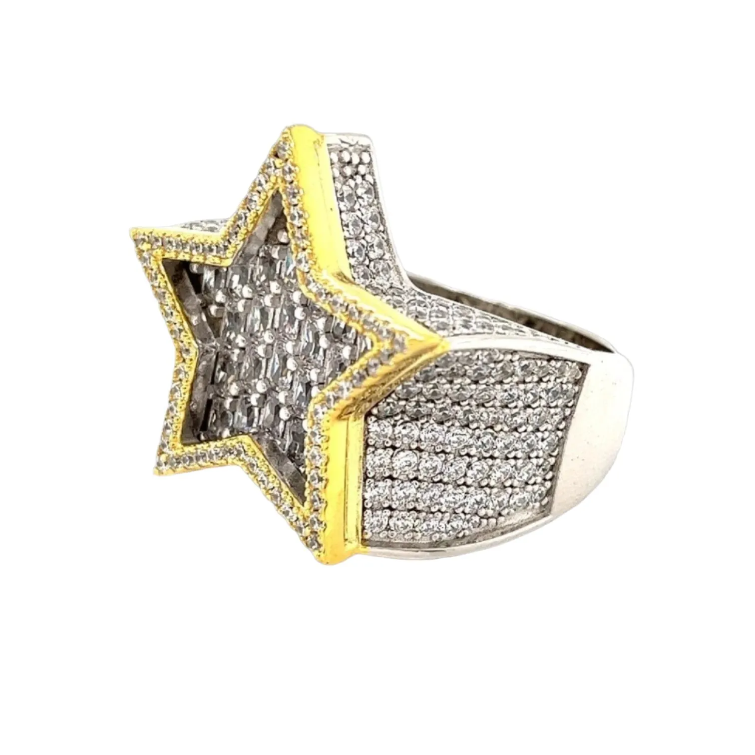 Starburst Elegance Baguette Cubic Zirconia Statement Ring - C1039039