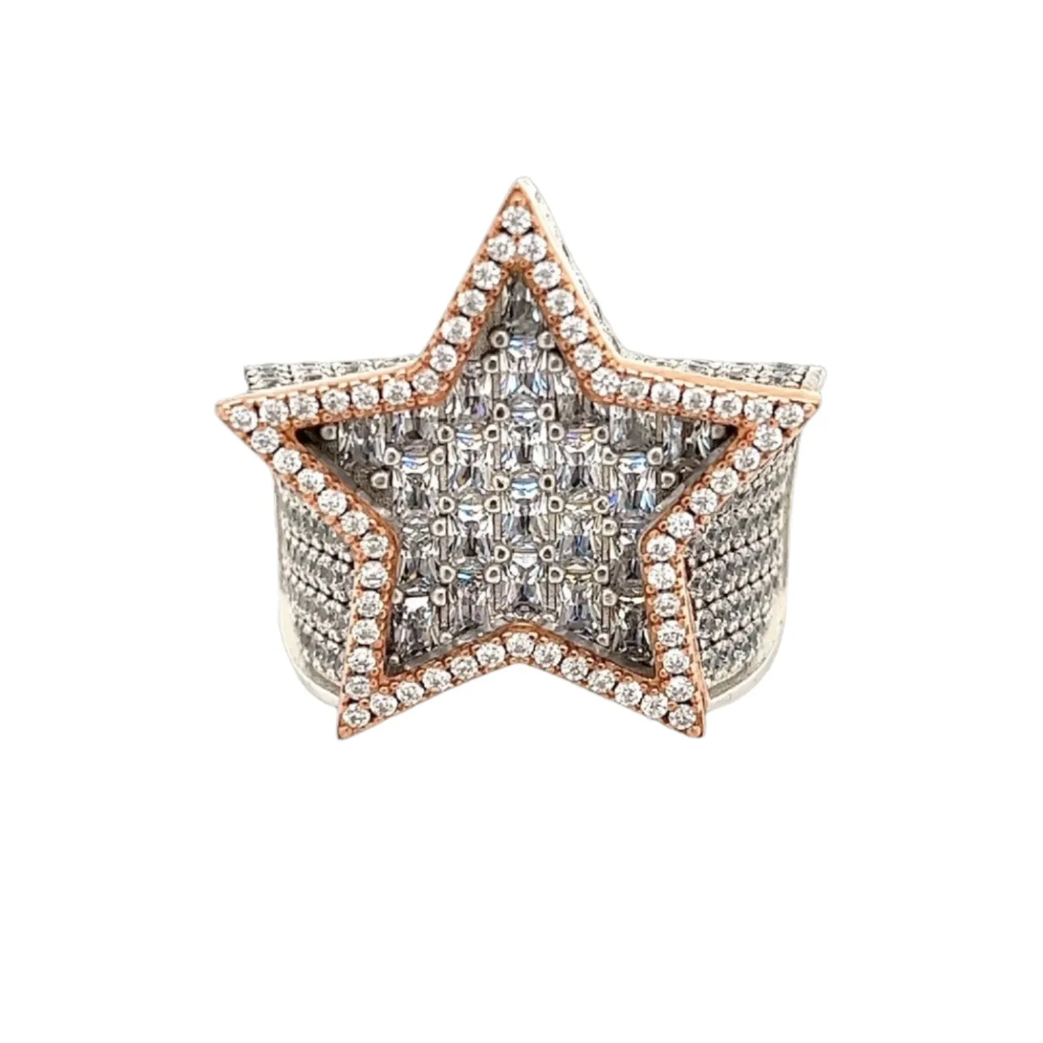 Starburst Elegance Baguette Cubic Zirconia Statement Ring - C1039039
