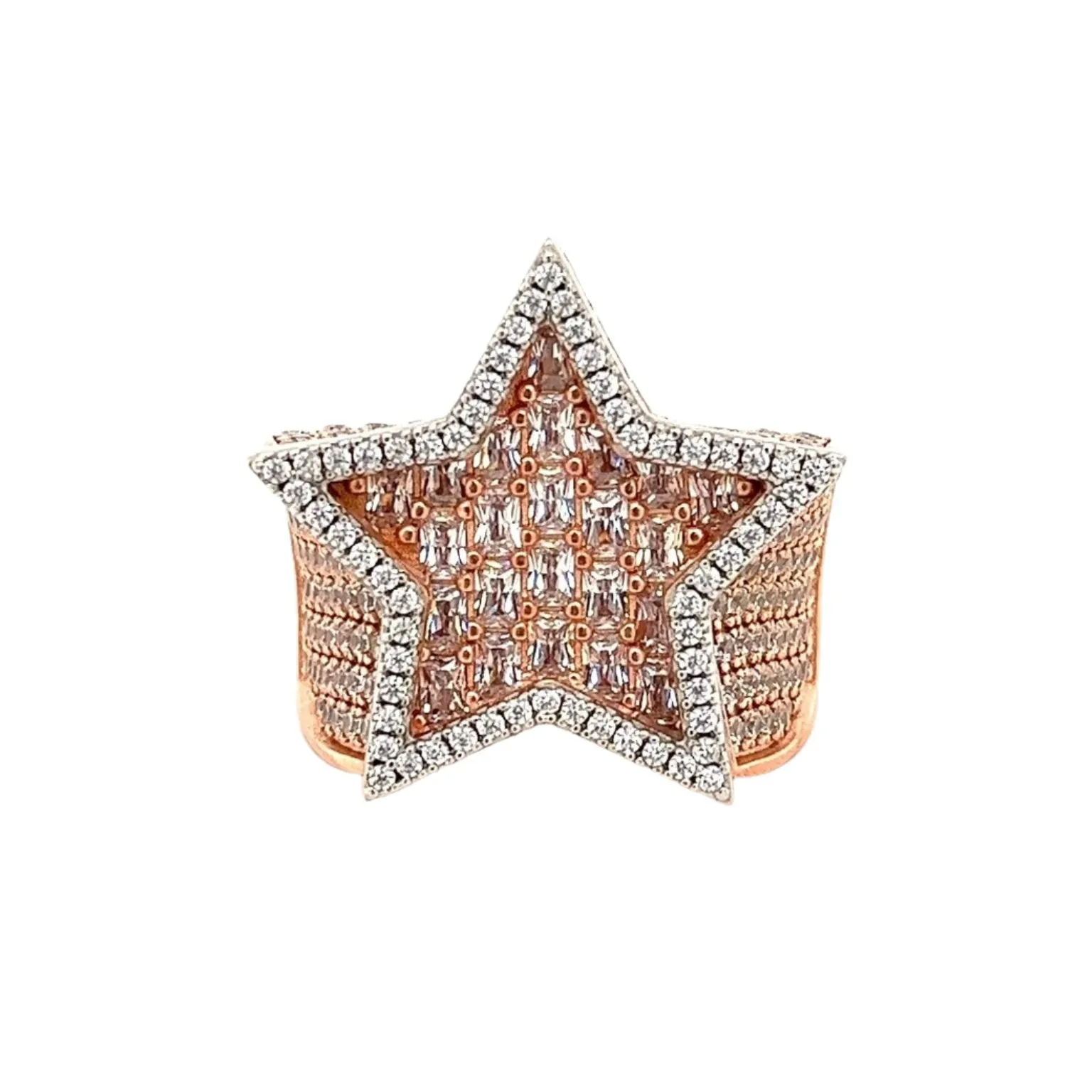 Starburst Elegance Baguette Cubic Zirconia Statement Ring - C1039039