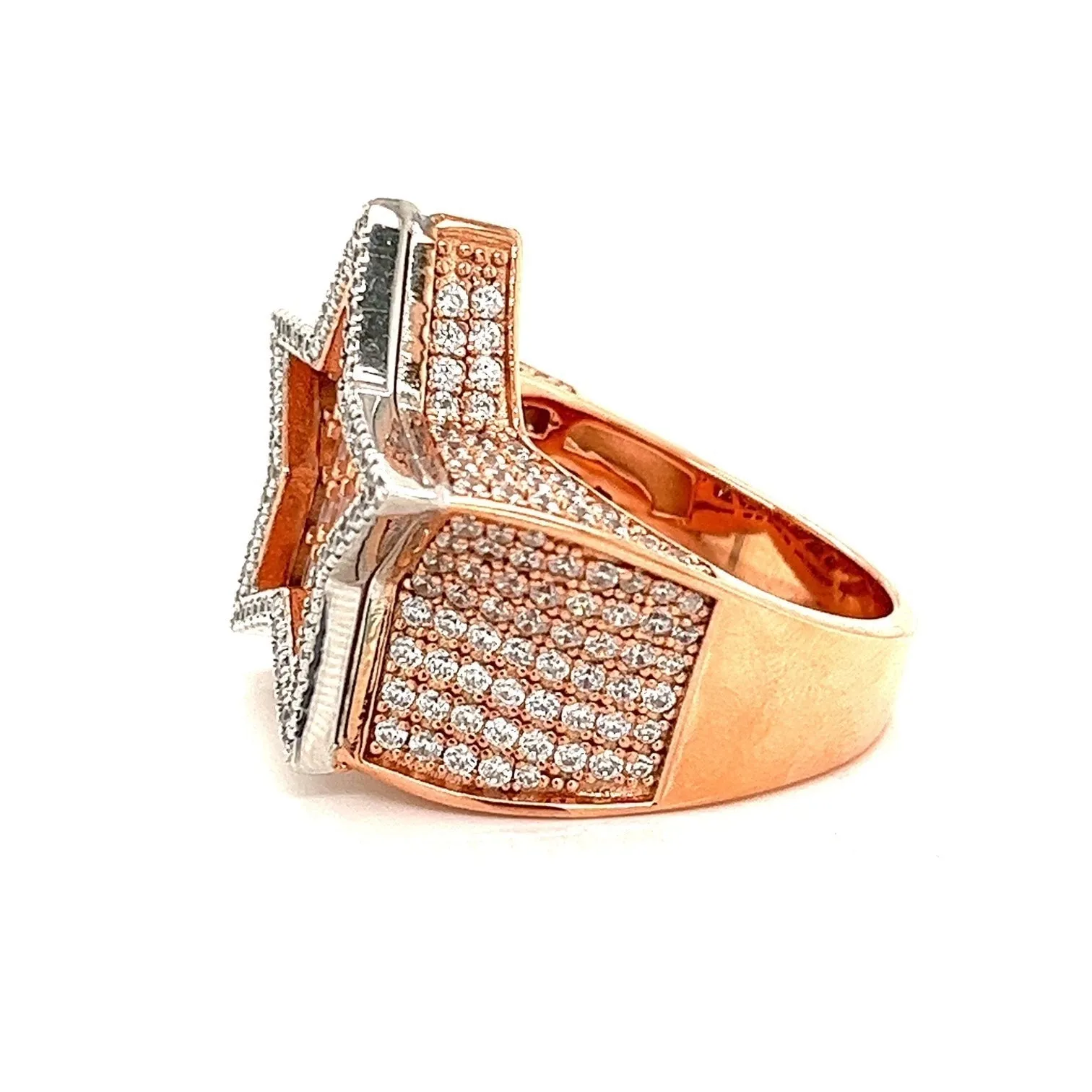 Starburst Elegance Baguette Cubic Zirconia Statement Ring - C1039039