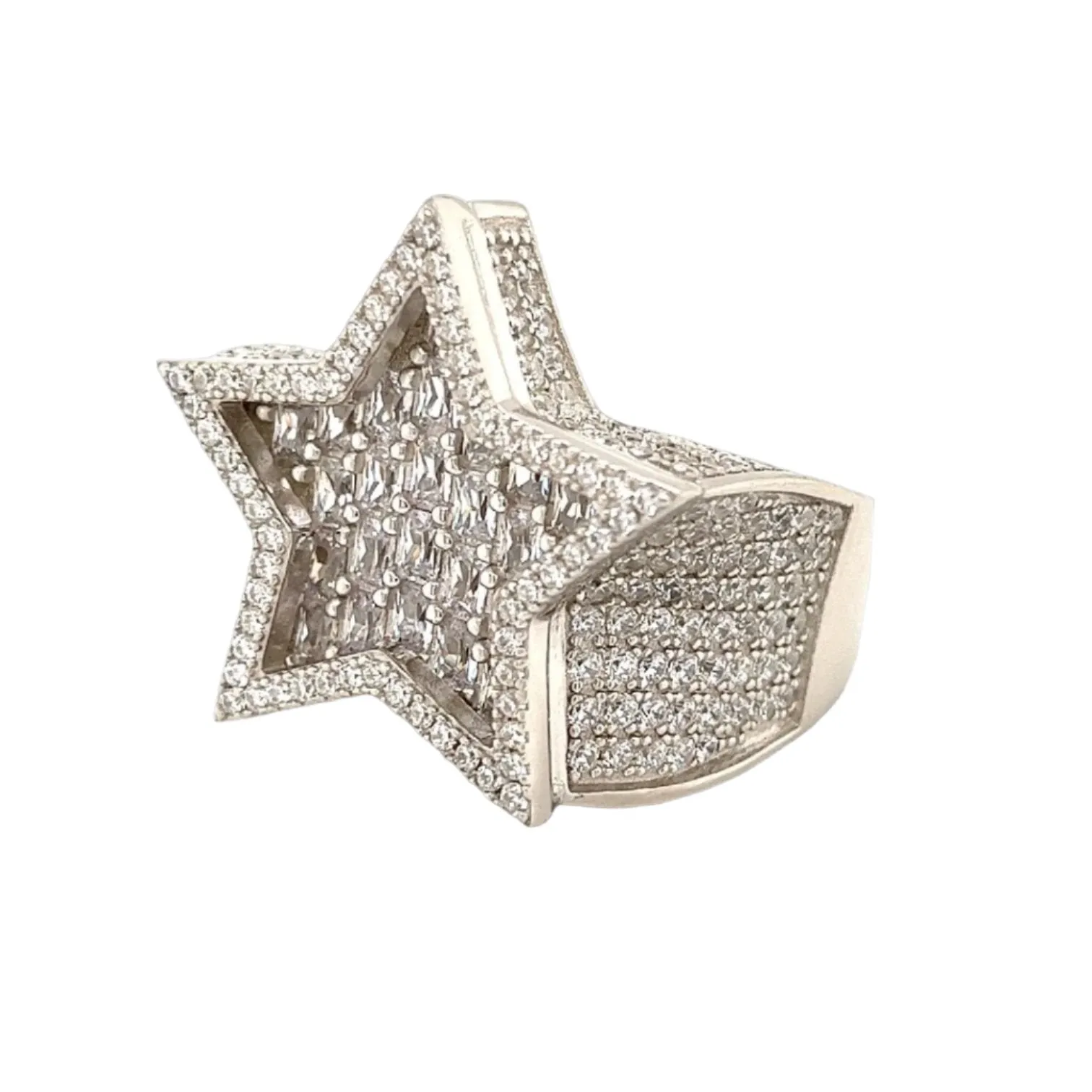 Starburst Elegance Baguette Cubic Zirconia Statement Ring - C1039039