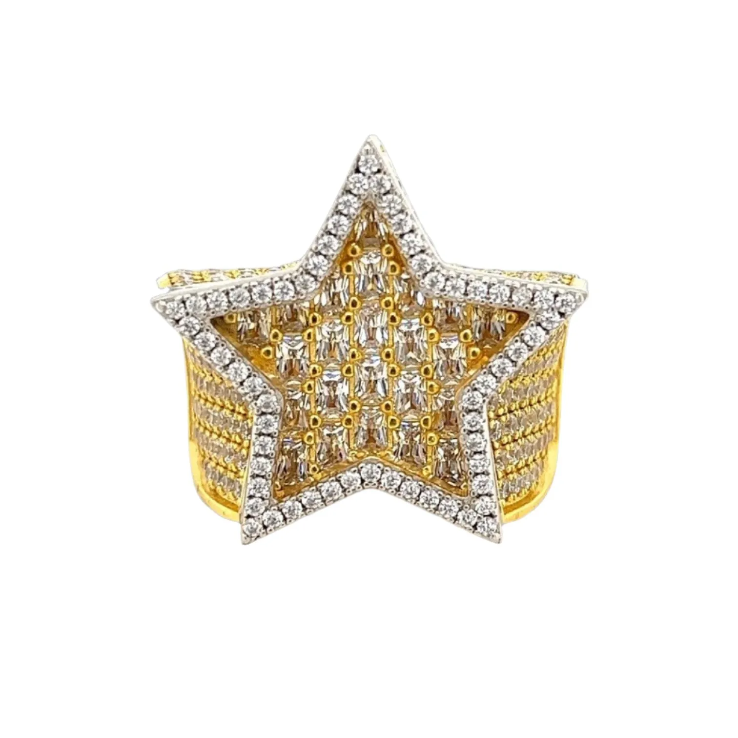Starburst Elegance Baguette Cubic Zirconia Statement Ring - C1039039