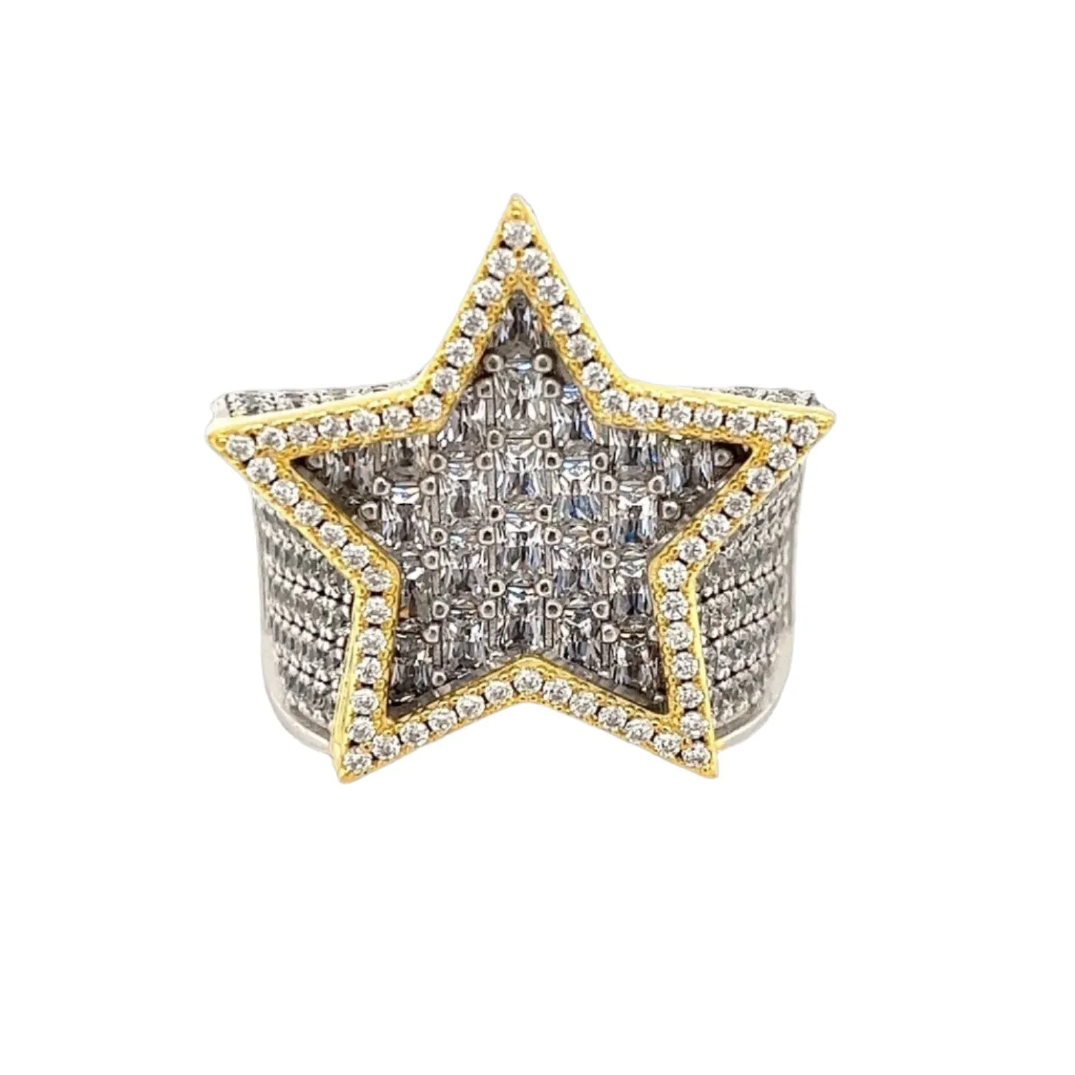 Starburst Elegance Baguette Cubic Zirconia Statement Ring - C1039039