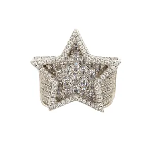 Starburst Elegance Baguette Cubic Zirconia Statement Ring - C1039039