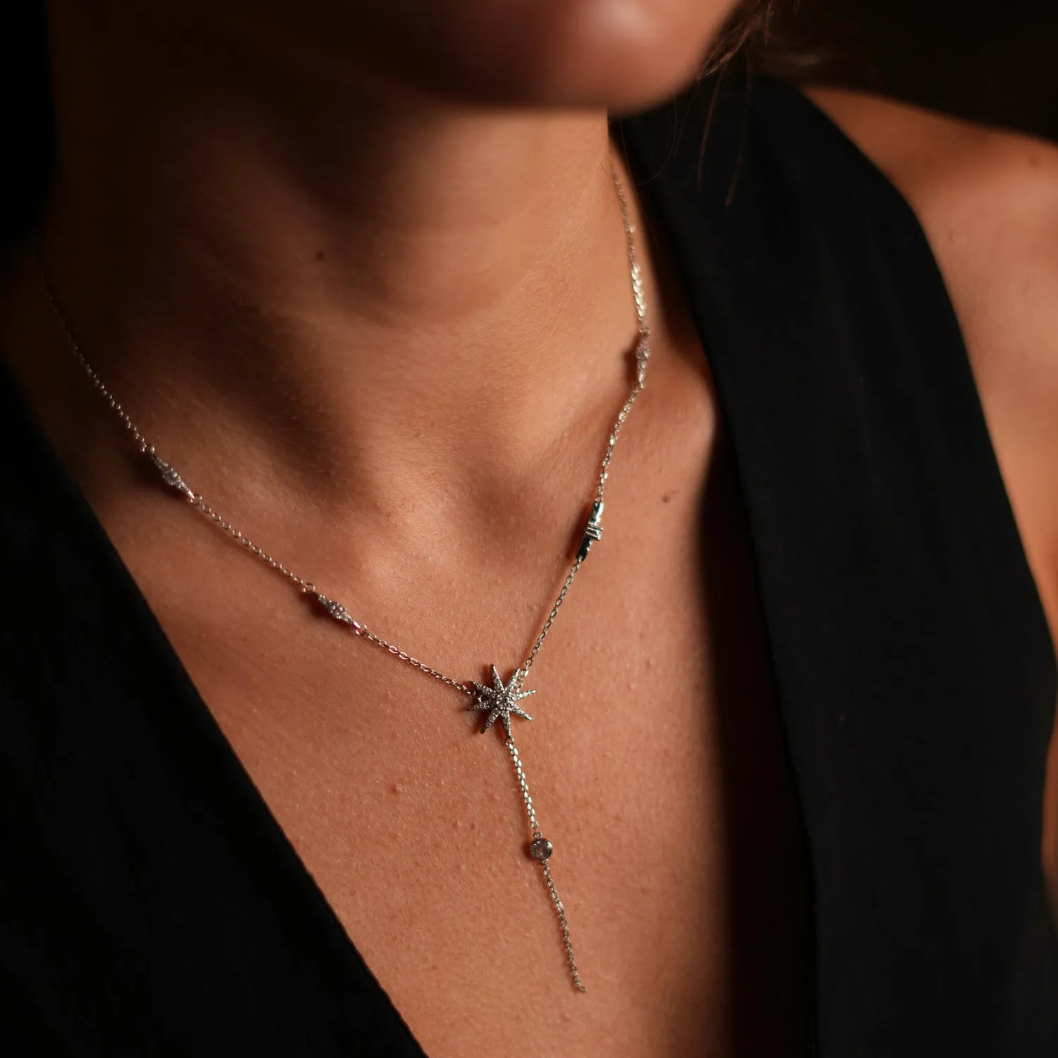 Stellar Radiance Sterling Silver & Diamond Necklace