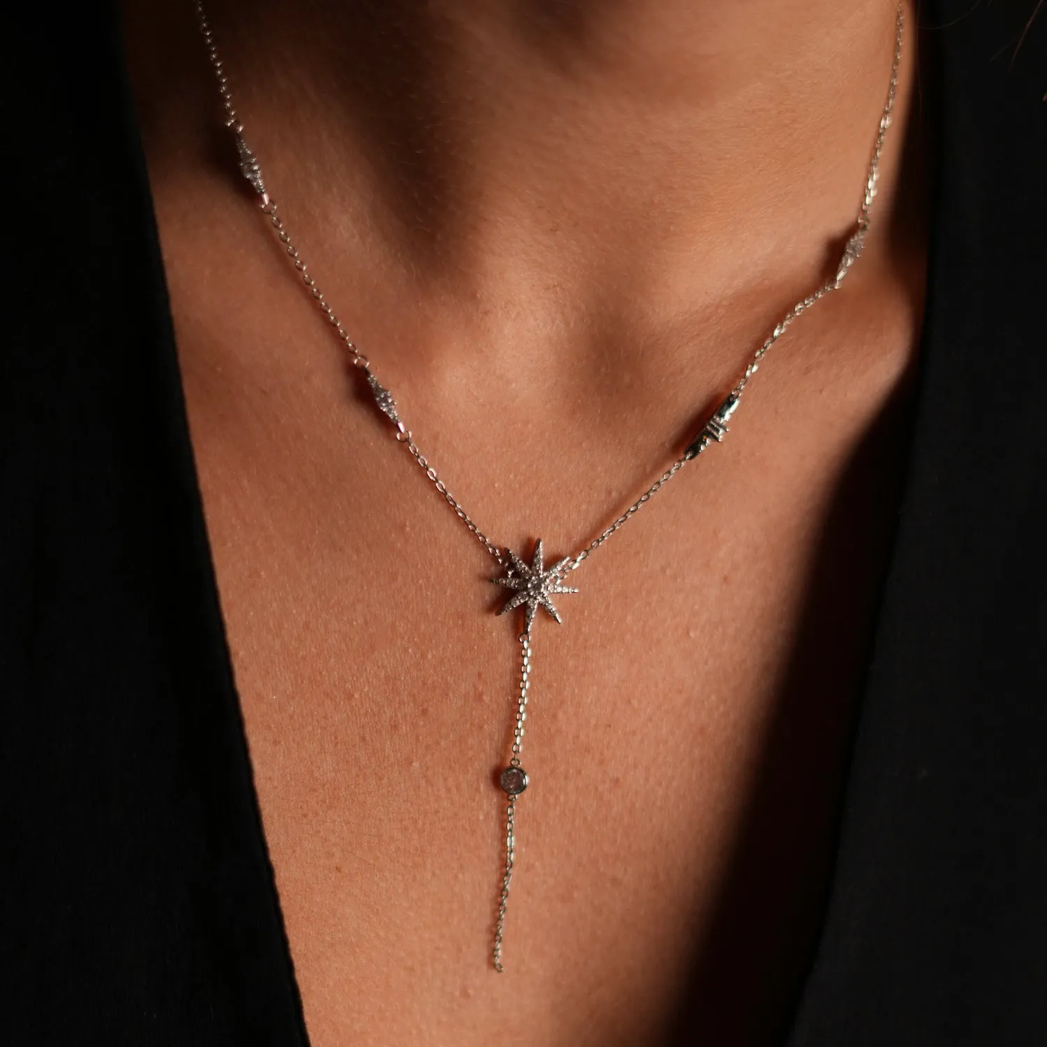 Stellar Radiance Sterling Silver & Diamond Necklace