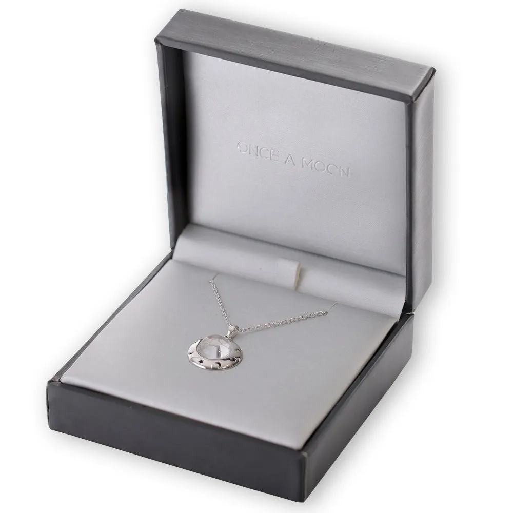 Sterling Silver Galaxy Starmoon Necklace Made With Moon Meteorite