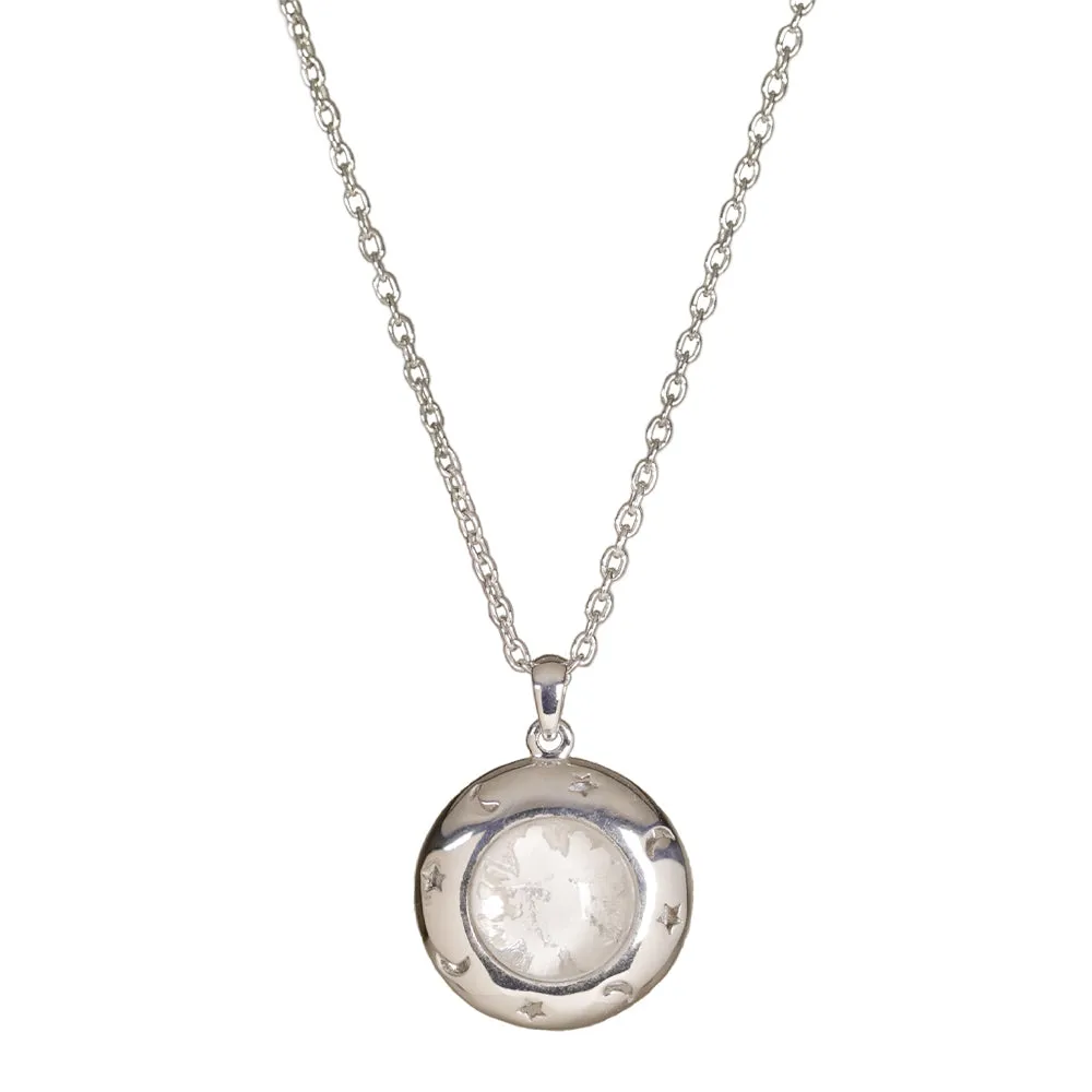 Sterling Silver Galaxy Starmoon Necklace Made With Moon Meteorite