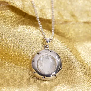 Sterling Silver Galaxy Starmoon Necklace Made With Moon Meteorite