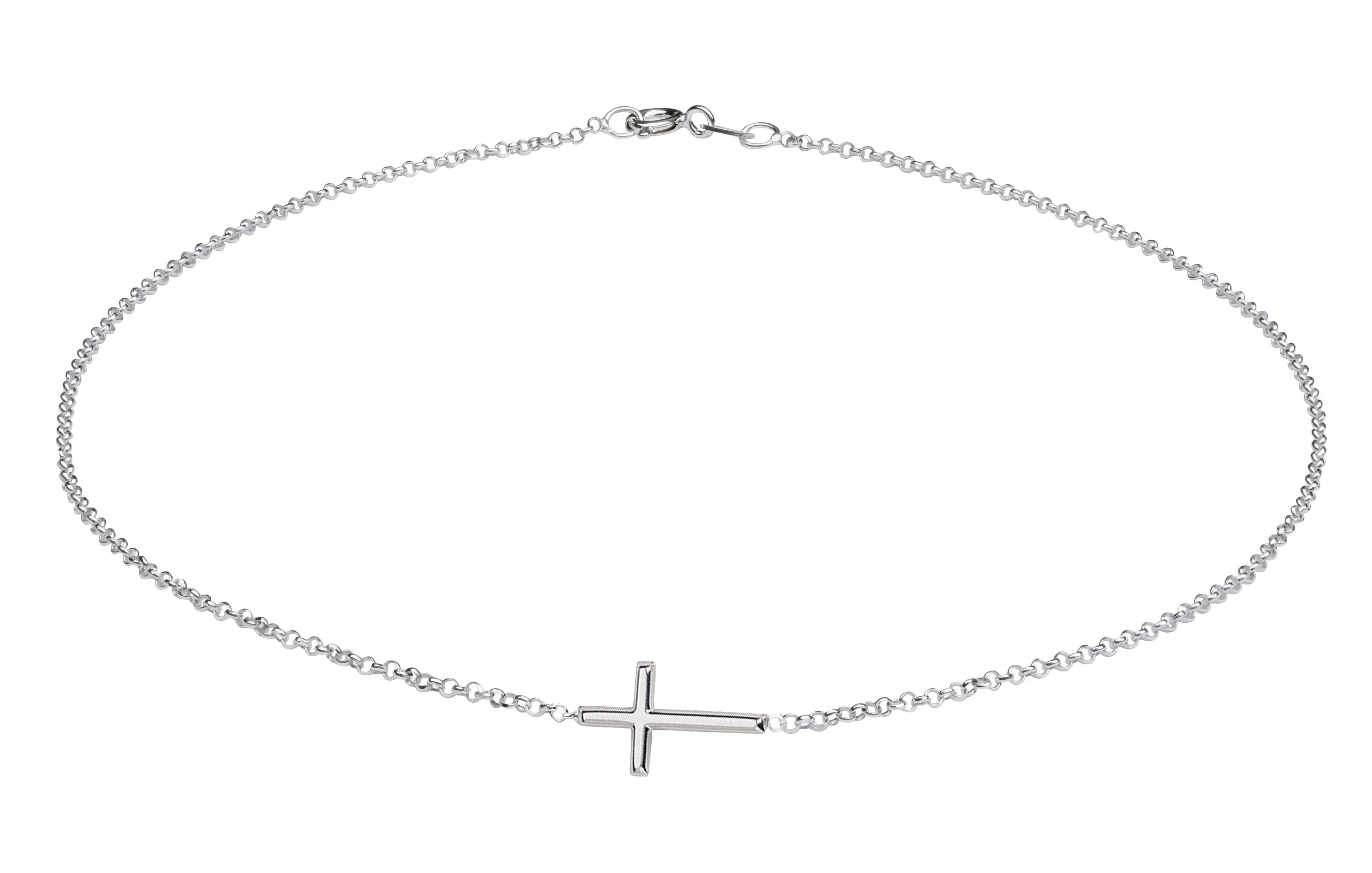 Sterling Silver Horizontal Cross Necklace