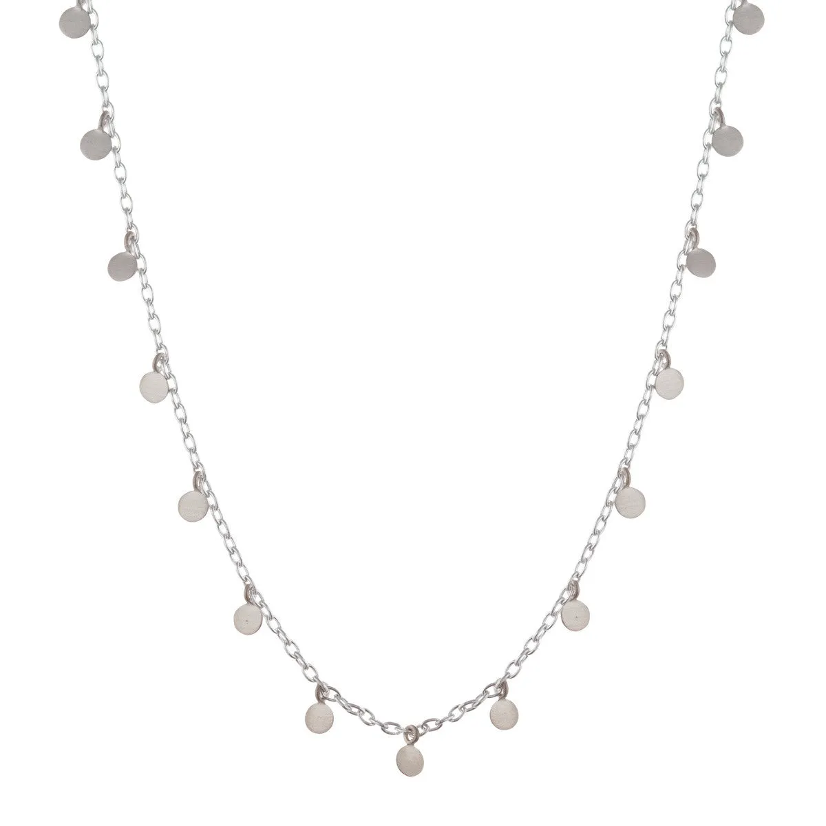 Sterling Silver Multi Discs on Medium Silver Cable Chain