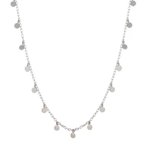 Sterling Silver Multi Discs on Medium Silver Cable Chain