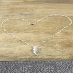 Sterling Silver Small Lightening Bolt Necklace