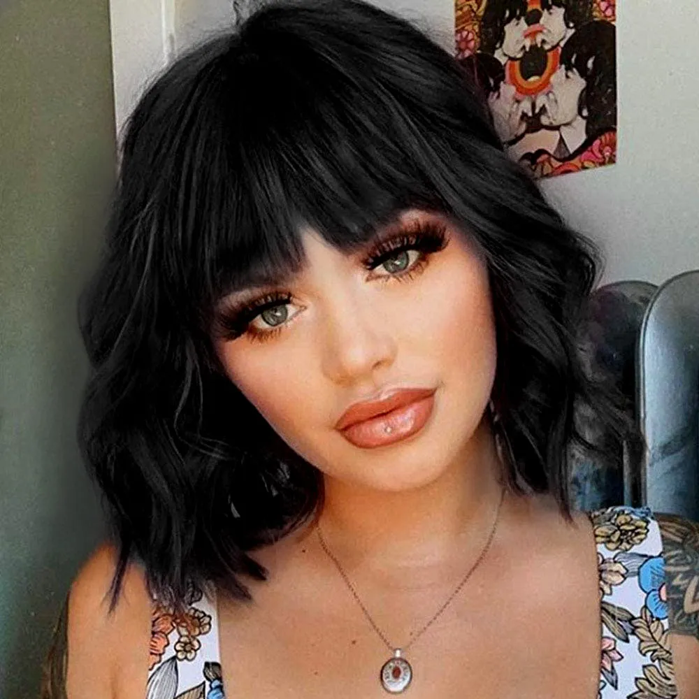 Street Rocker | Red Medium Wavy Synthetic Hair Wig