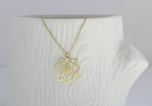 Succulent Necklace - Gold