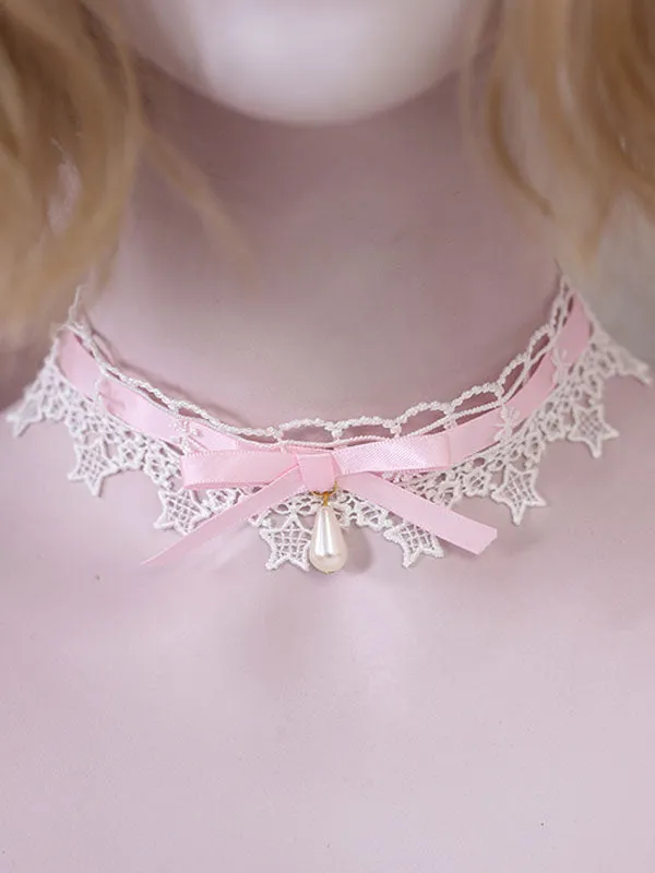 Sweet Lolita Necklace Bows Lace Choker